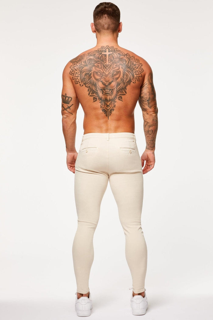 SPRAY-ON STRETCH CHINO-STONE