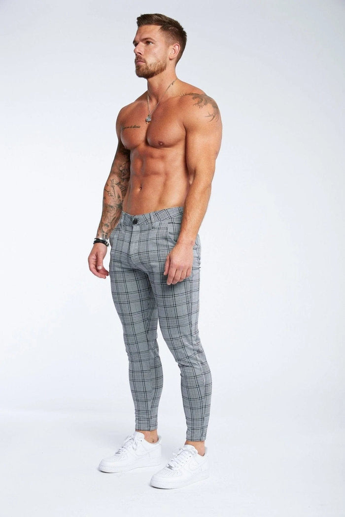 SPRAY ON TROUSER IN GREY CHECK