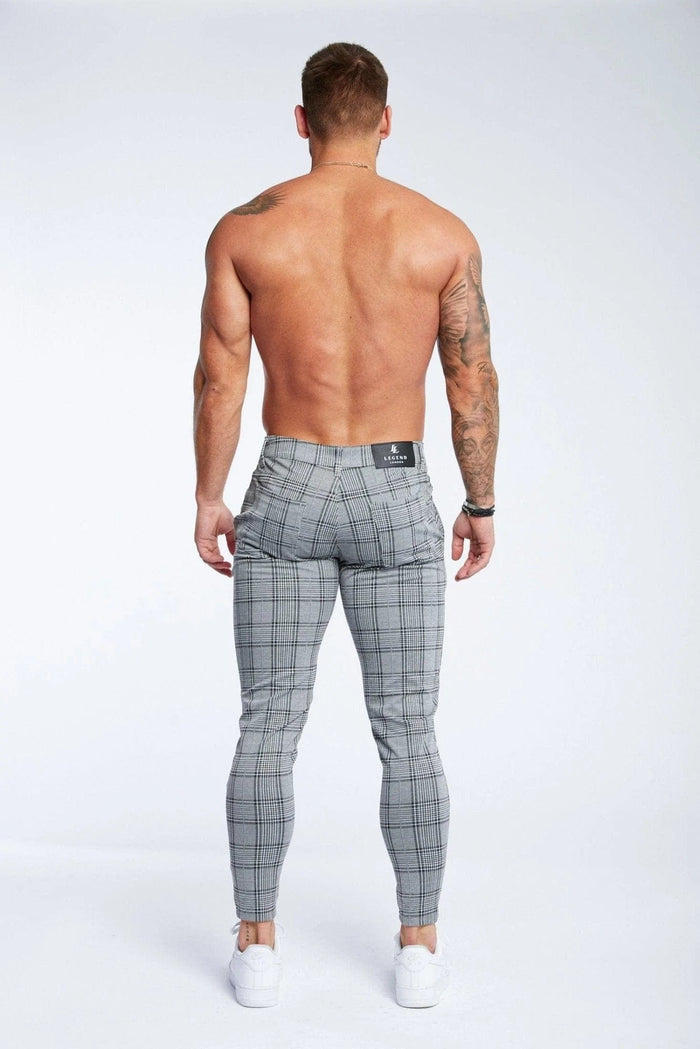 SPRAY ON TROUSER IN GREY CHECK