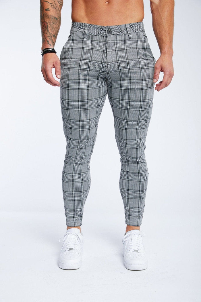 SPRAY ON TROUSER IN GREY CHECK