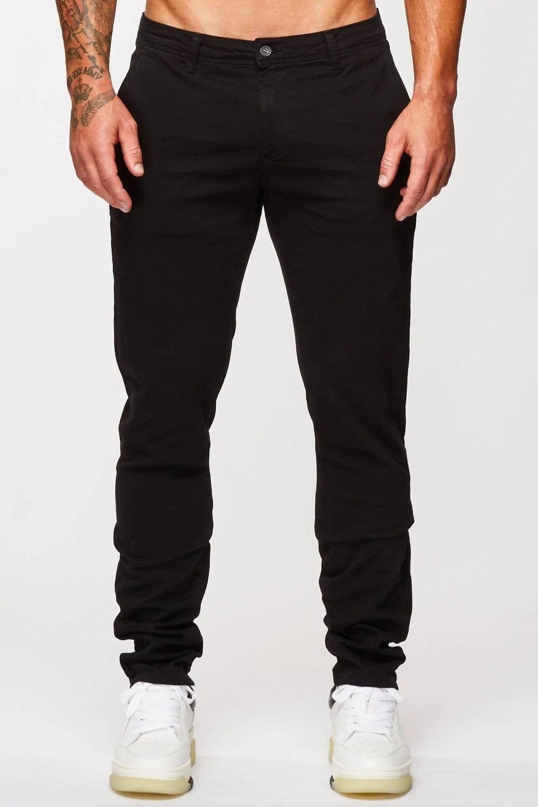 Legend London Trousers STRAIGHT LEG CHINO - BLACK