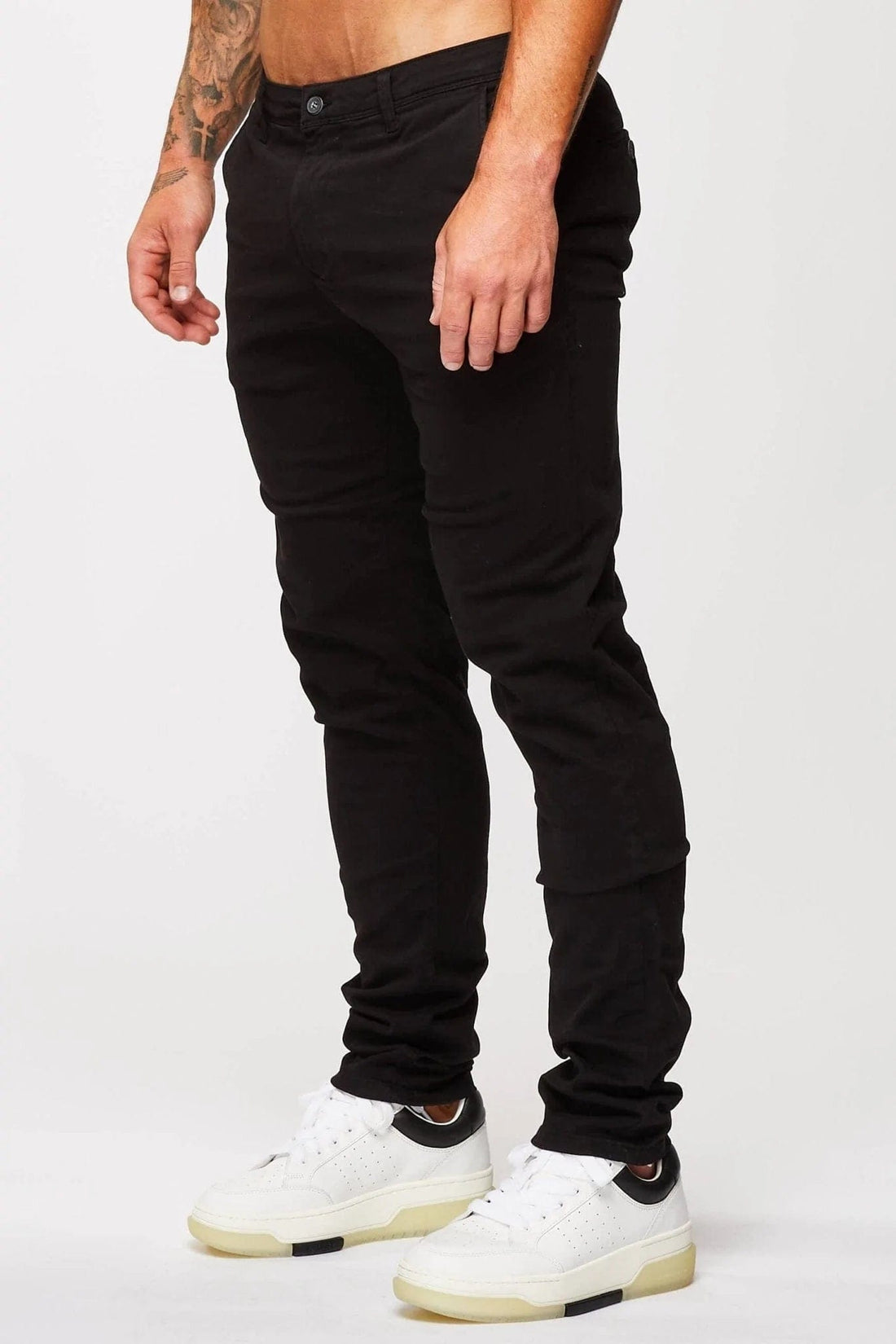 Legend London Trousers STRAIGHT LEG CHINO - BLACK