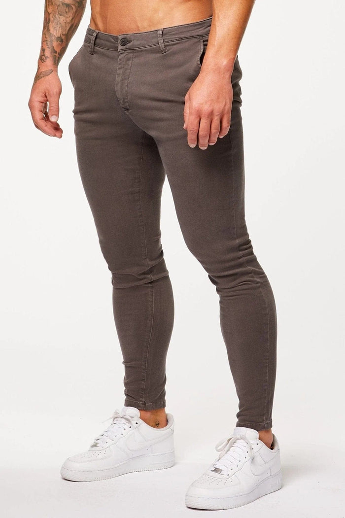 SPRAY-ON STRETCH CHINO - DONKERGRIJS