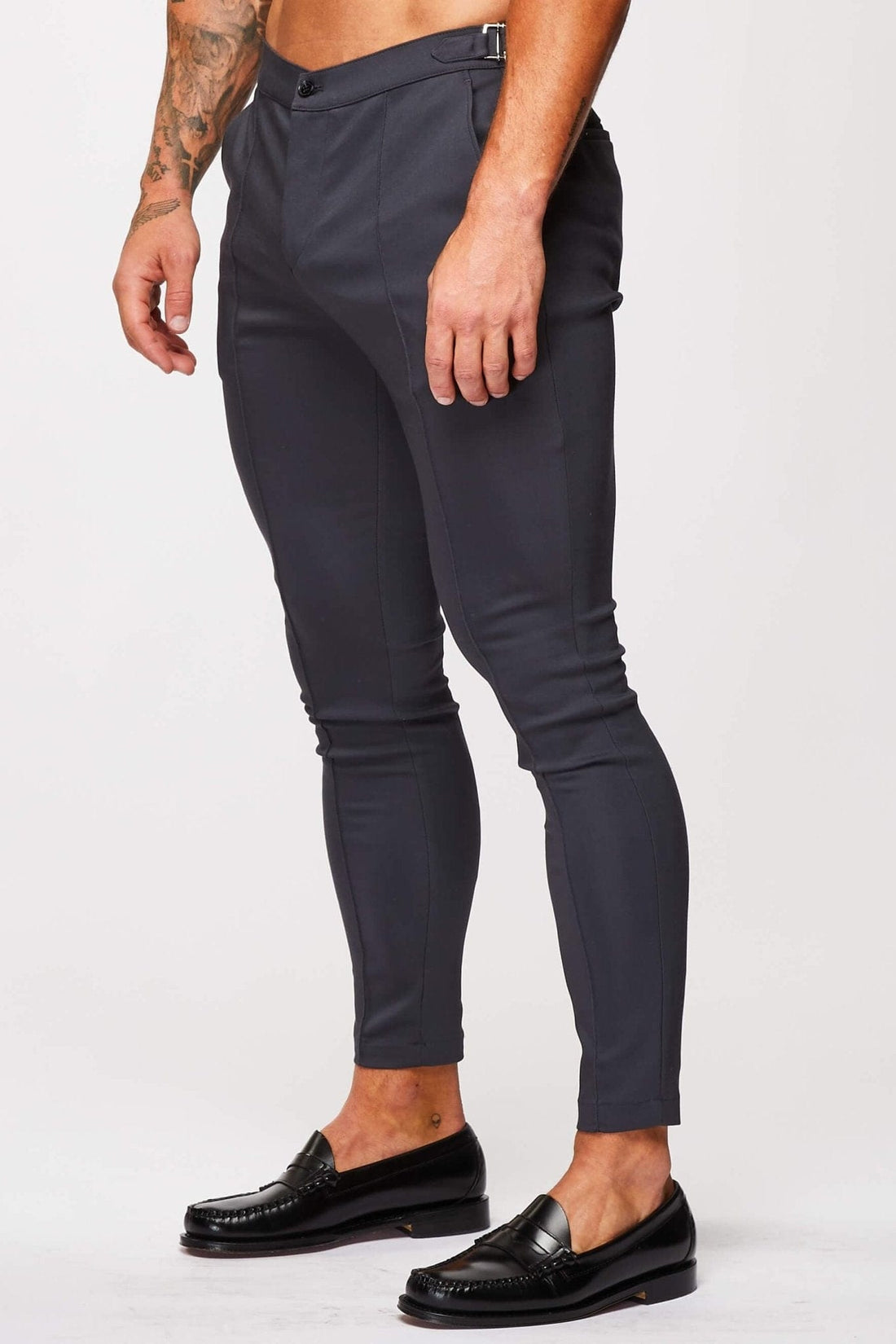 Legend London Trousers STRETCH TROUSER W/ SIDE CINCH - GREY