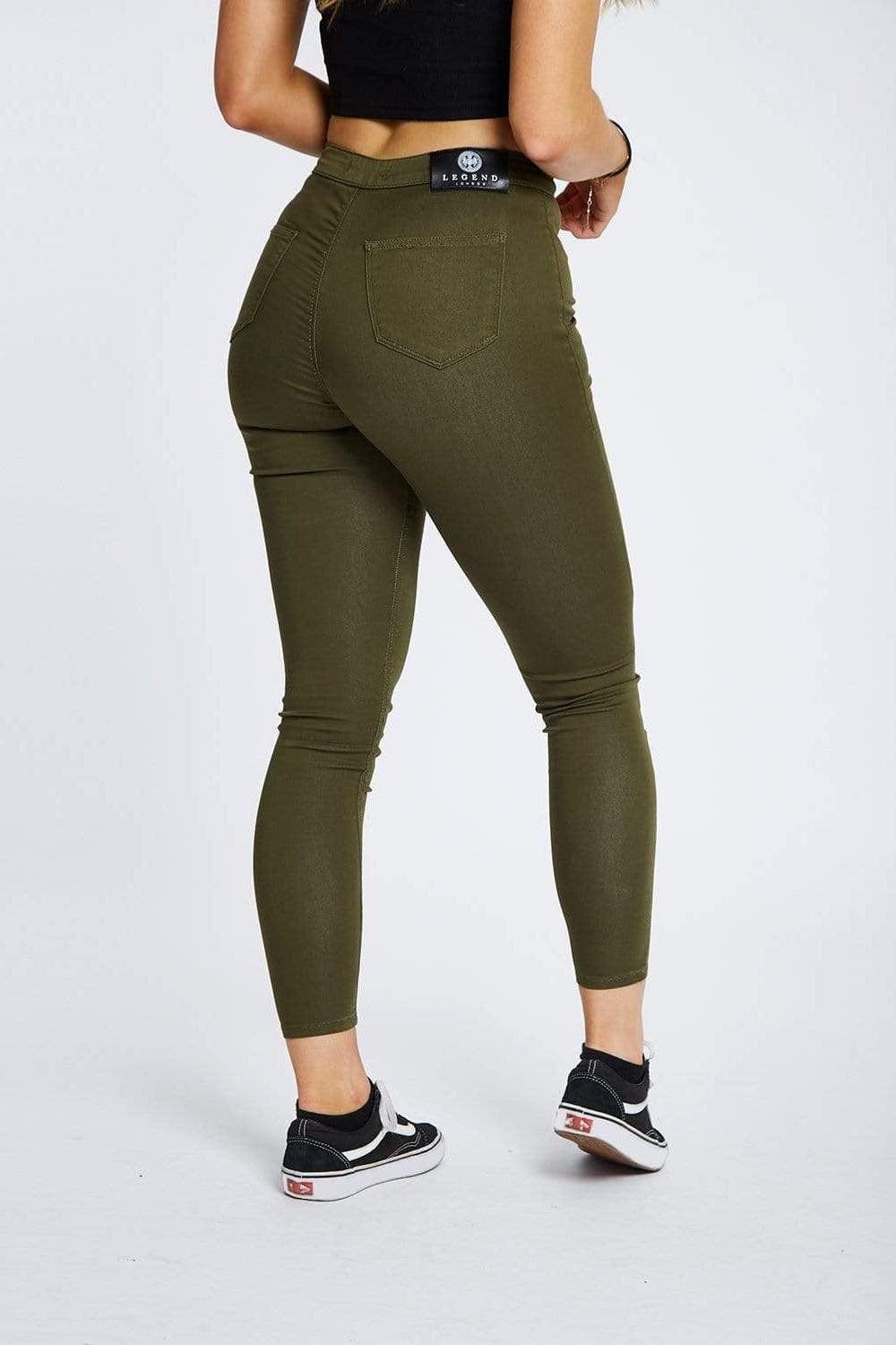 Khaki denim jeans on sale womens