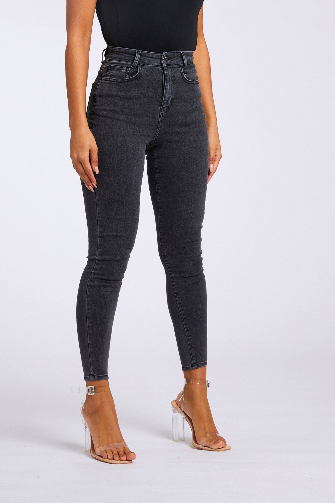 SKINNY JEANS - WASHED GREY – Legend London