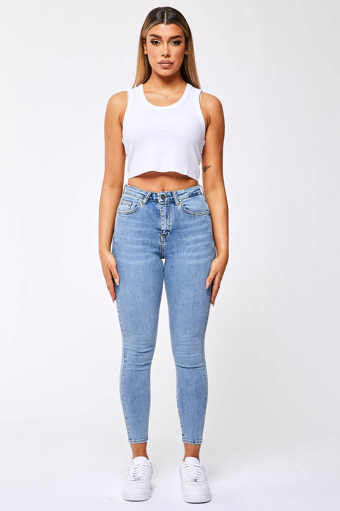 Legend London Womens Jeans SKINNY JEANS - BLEACH BLUE