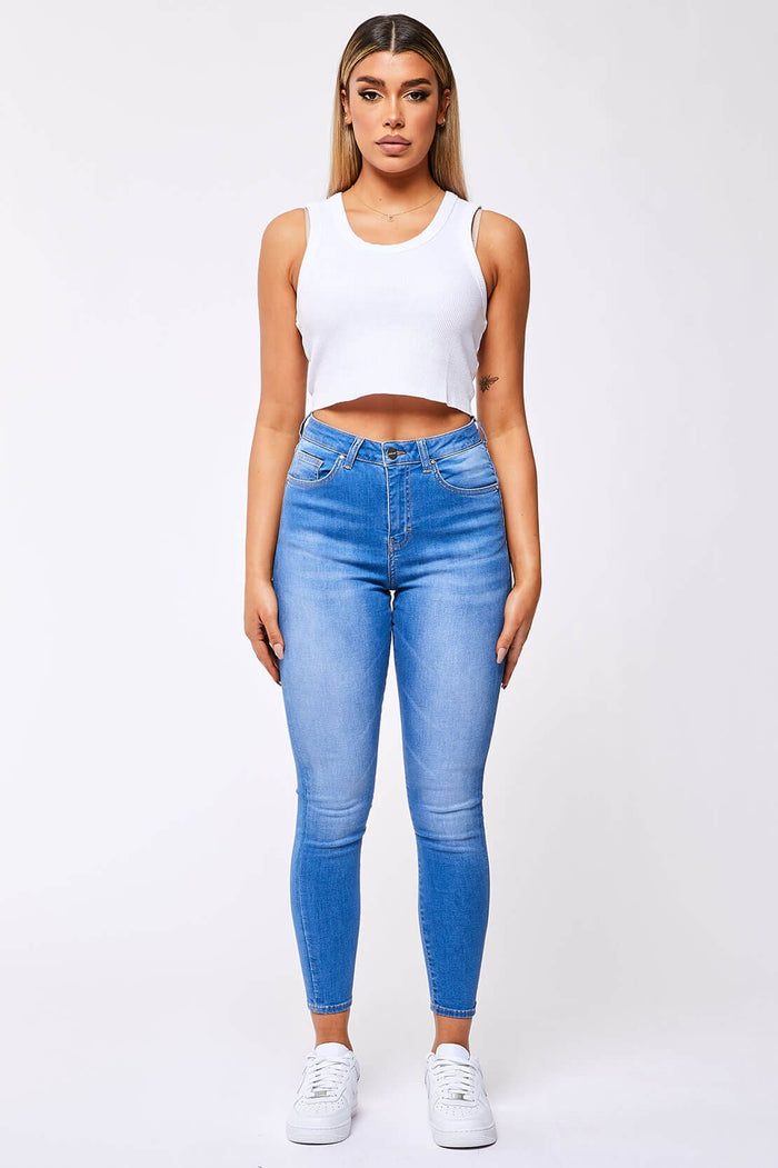 SKINNY JEANS-FUERTE LAVADO AQUA BLUE